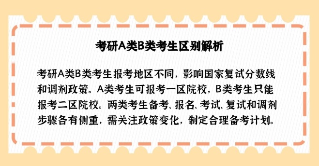 考研的A类B类，研究生考试，a类考生和b类考生是指什么