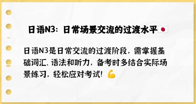 JLPT日语考试，日语N3级是什么样的水平，日语培训