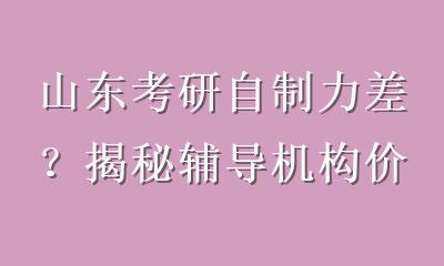 山东考研自制力差？揭秘辅导机构价格与高性价比选择指南